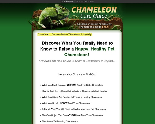 Chameleon Care Guide - Keeping and Breeding Healthy Chameleons Made Easy!