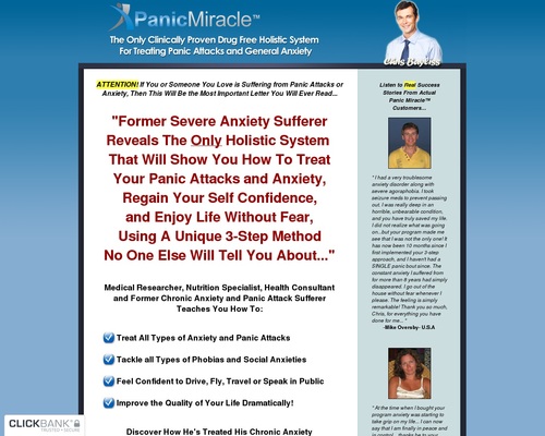 Panic Miracle&trade; - OFFICIAL WEBSITE - Stop Panic Attacks and Anxiety Holistically